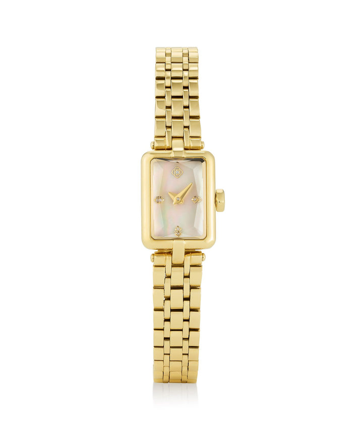 ADELA WATCH GOLD IVORY MOTHER OF PEARL