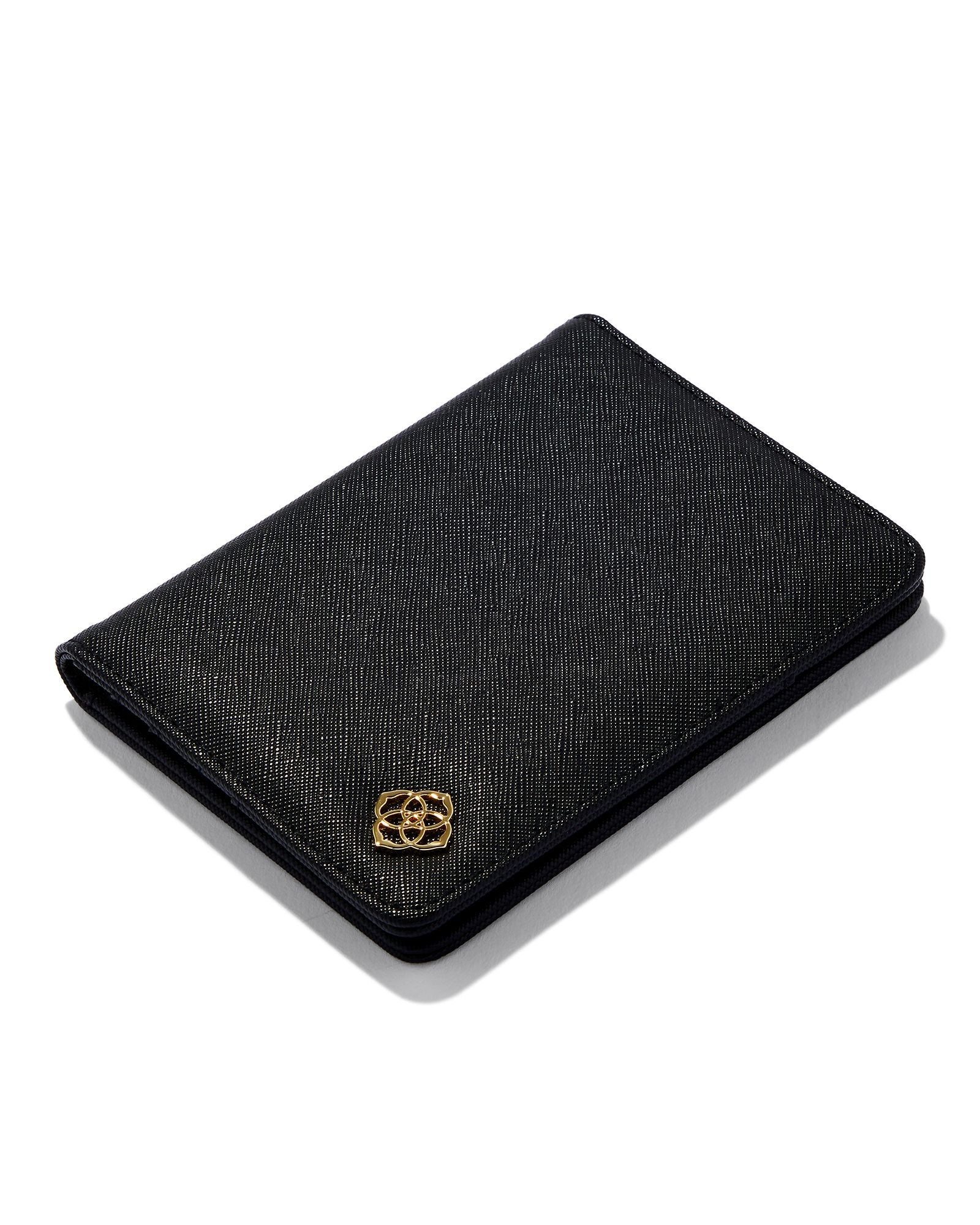 PASSPORT HOLDER GOLD BLACK
