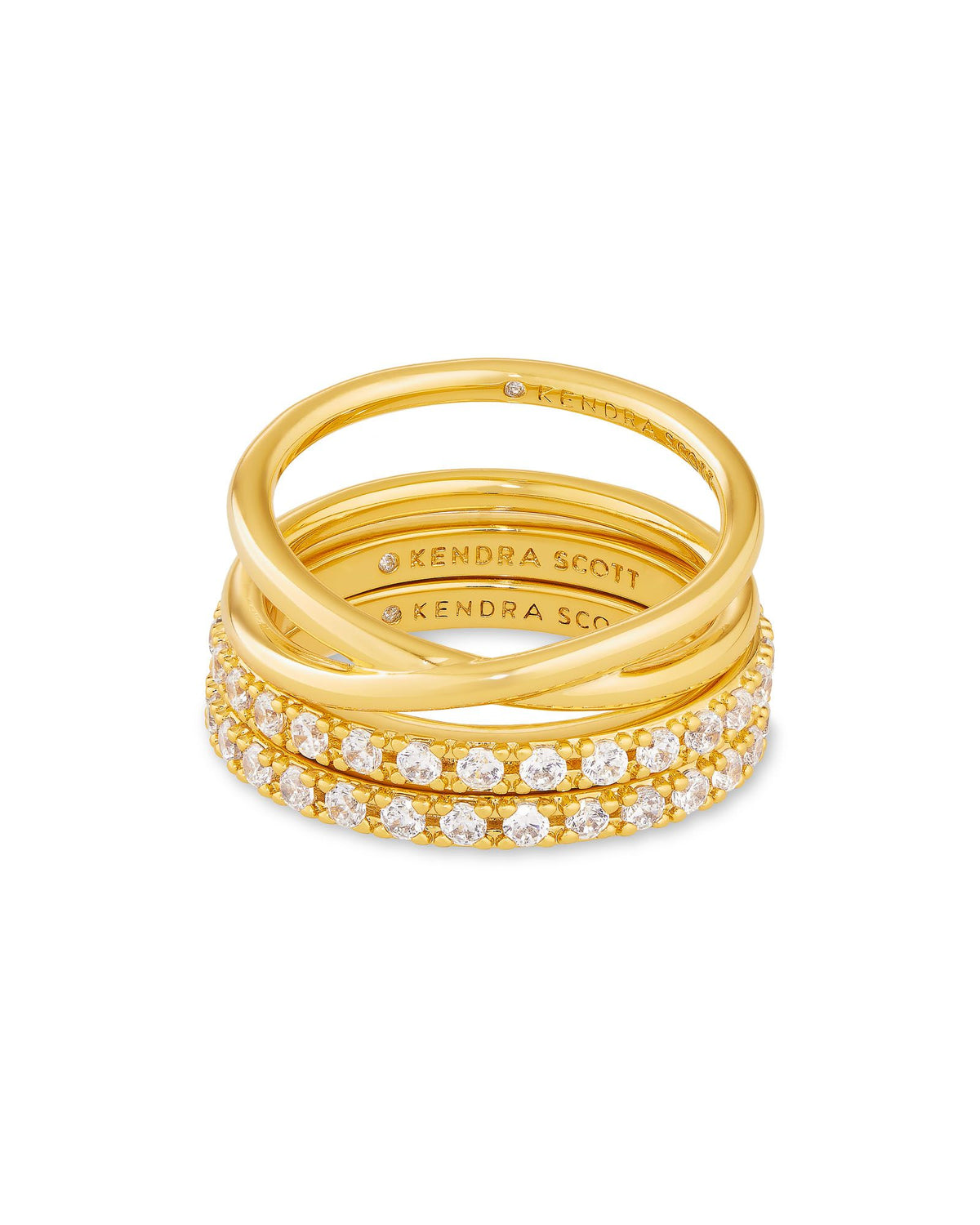 LIVY RING SET OF 3 GOLD METAL