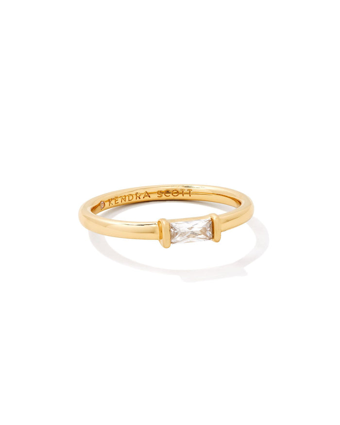 JULIETTE BAND RING GOLD WHITE CRYSTA
