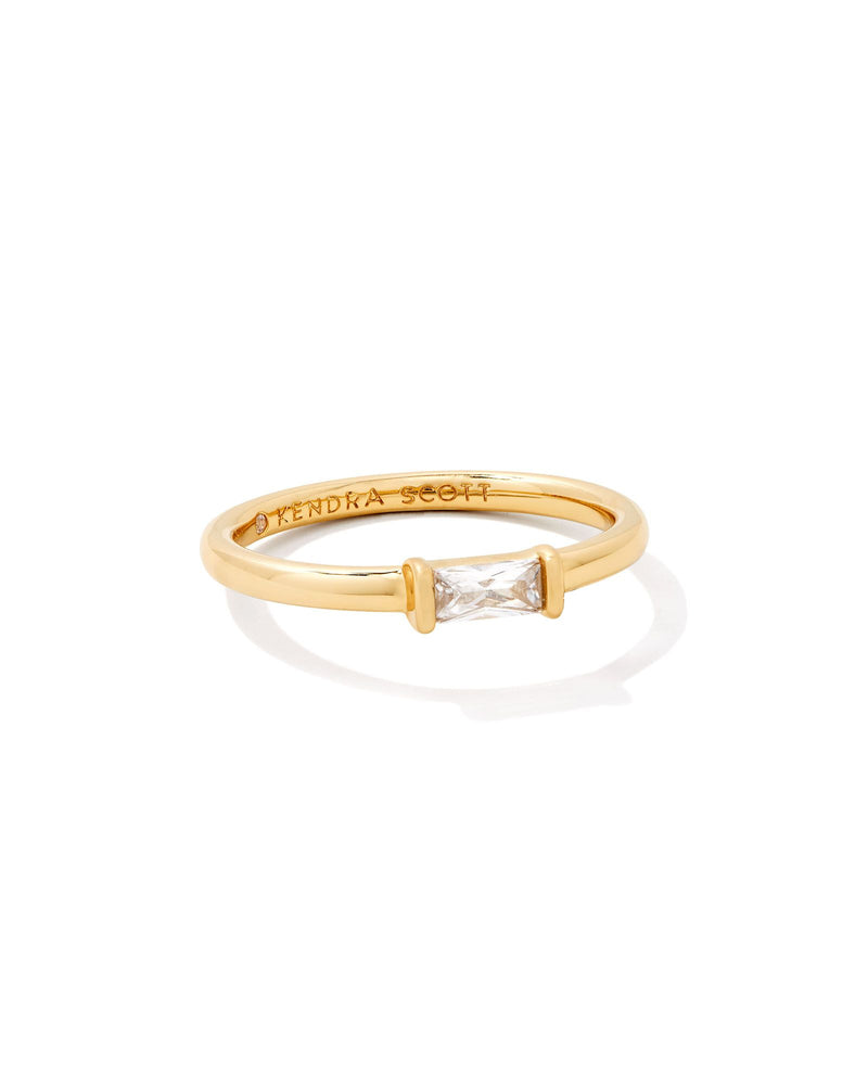 JULIETTE BAND RING GOLD WHITE CRYSTA