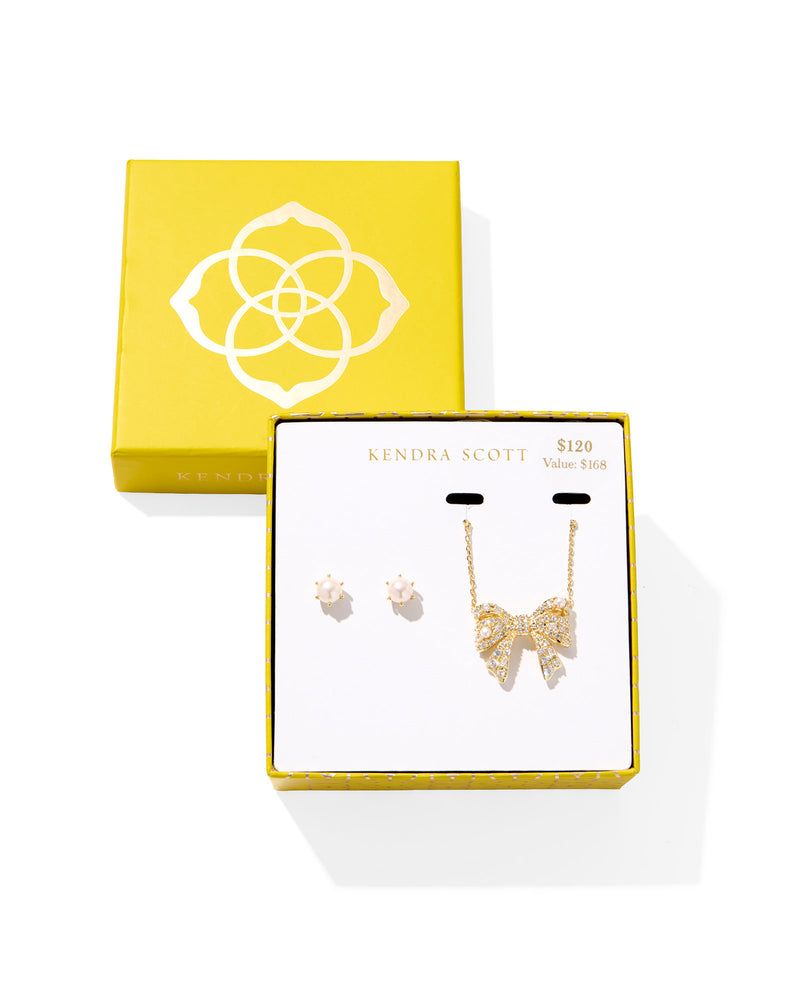 KRISTA BOW AND ASHTON GIFT SET GOLD WHITE MIX