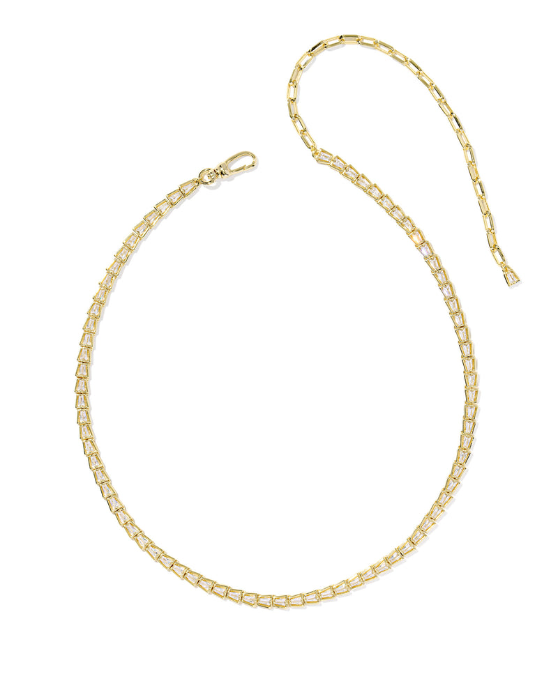 BELLA TENNIS NECKLACE GOLD WHITE CZ