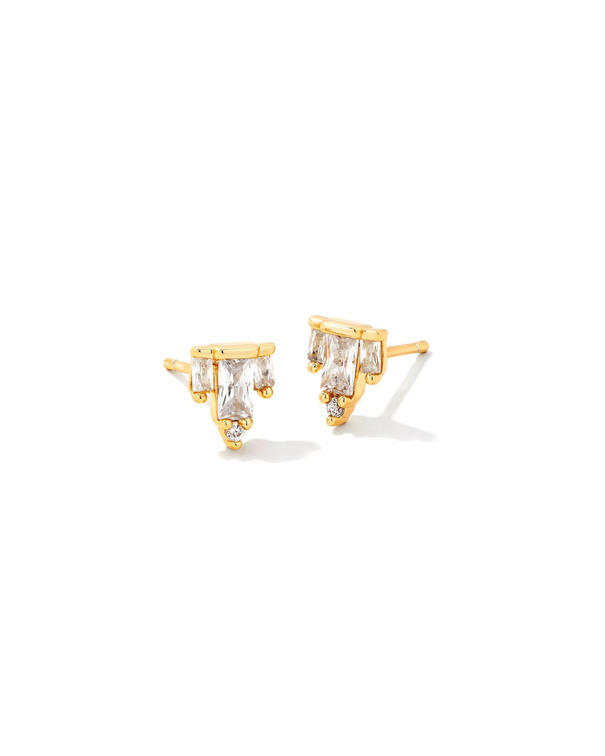 JULIETTE STUD EARRINGS GOLD WHITE CRYSTAL