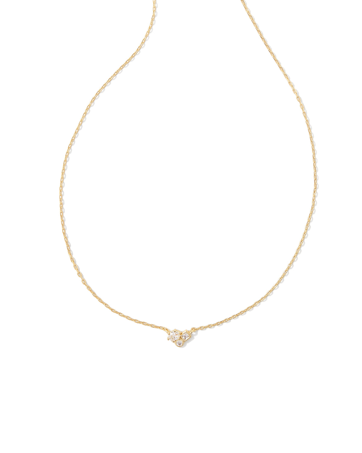 HENRY SHORT PENDANT NECKLACE GOLD WHITE CZ