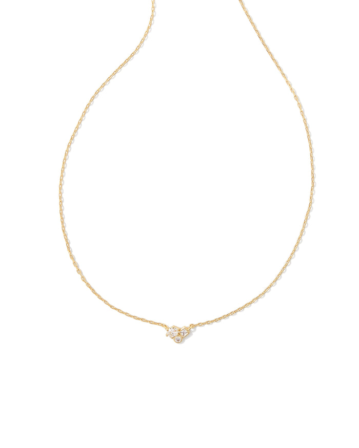HENRY SHORT PENDANT NECKLACE GOLD WHITE CZ
