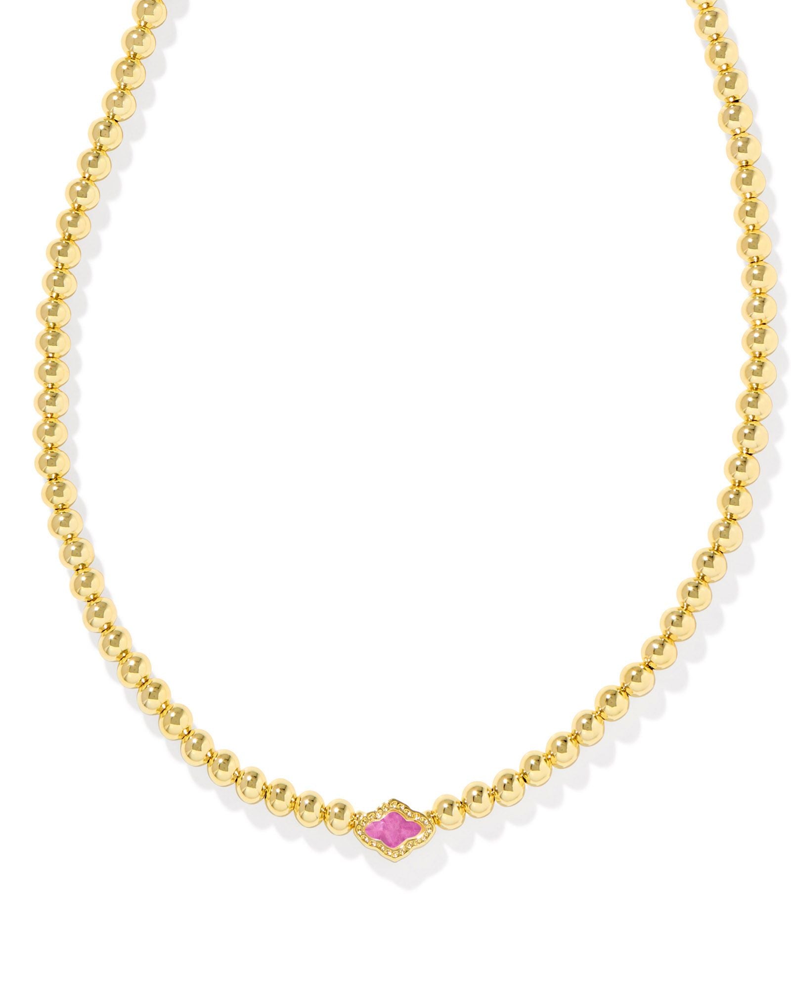 ABBIE BEADED NECKLACE GOLD AZALEA ILLUSION