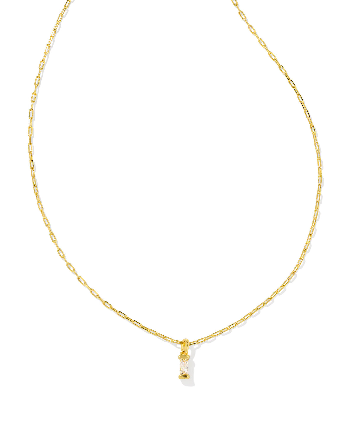 PHOEBE SHORT PENDANT NECKLACE GOLD WHITE CRYSTAL