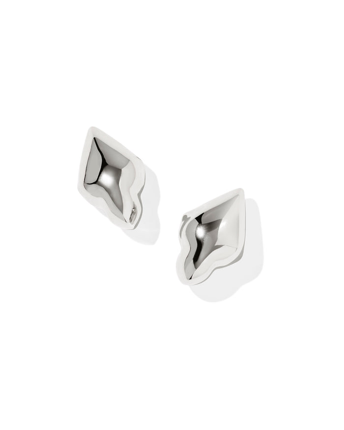 ADELINE METAL STUD EARRINGS SILVER