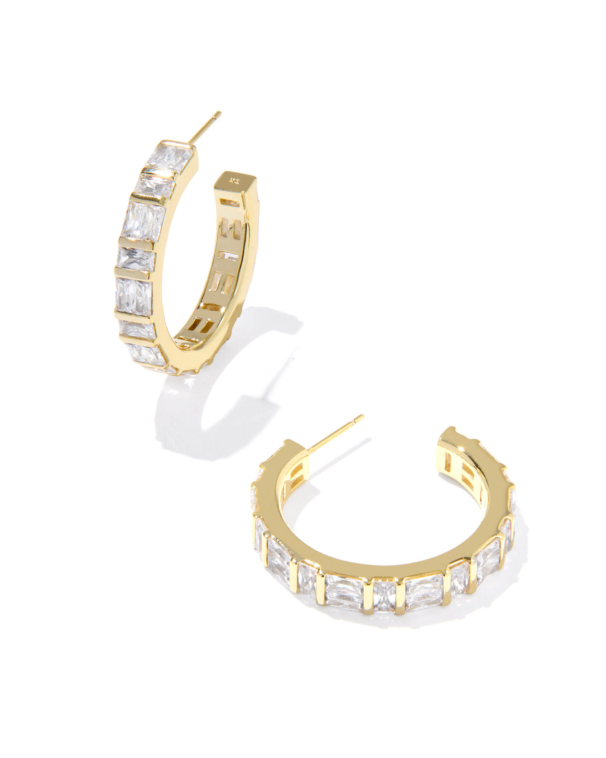 JAMIE HOOP EARRINGS GOLD WHITE CZ