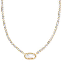 ELISA TENNIS NECKLACE GOLD IVORY MOTHER OF PEARL