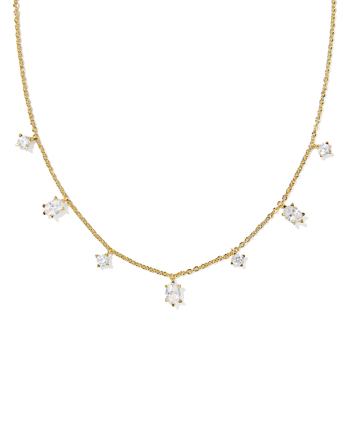 CAILIN DELICATE STRAND NECKLACE GOLD WHITE CZ