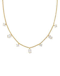 CAILIN DELICATE STRAND NECKLACE GOLD WHITE CZ