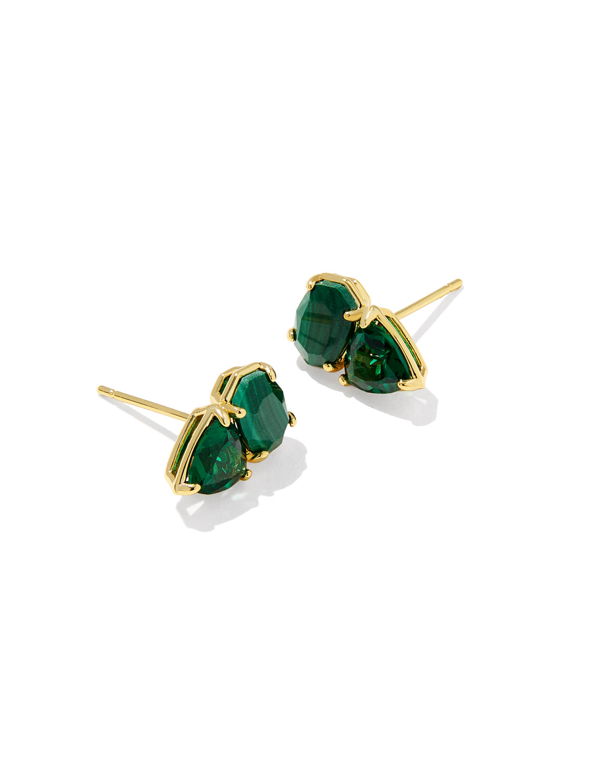 TATUM STUD EARRINGS GOLD GREEN MIX