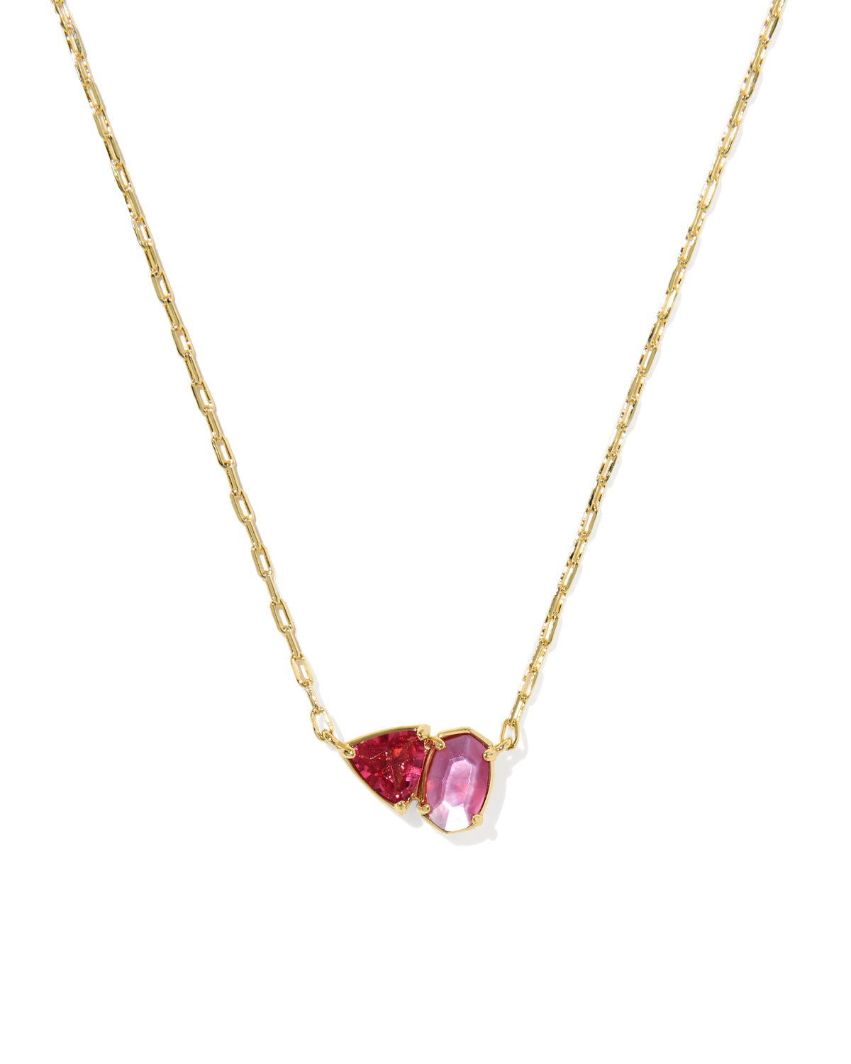 TATUM SHORT PENDANT NECKLACE GOLD PINK MIX