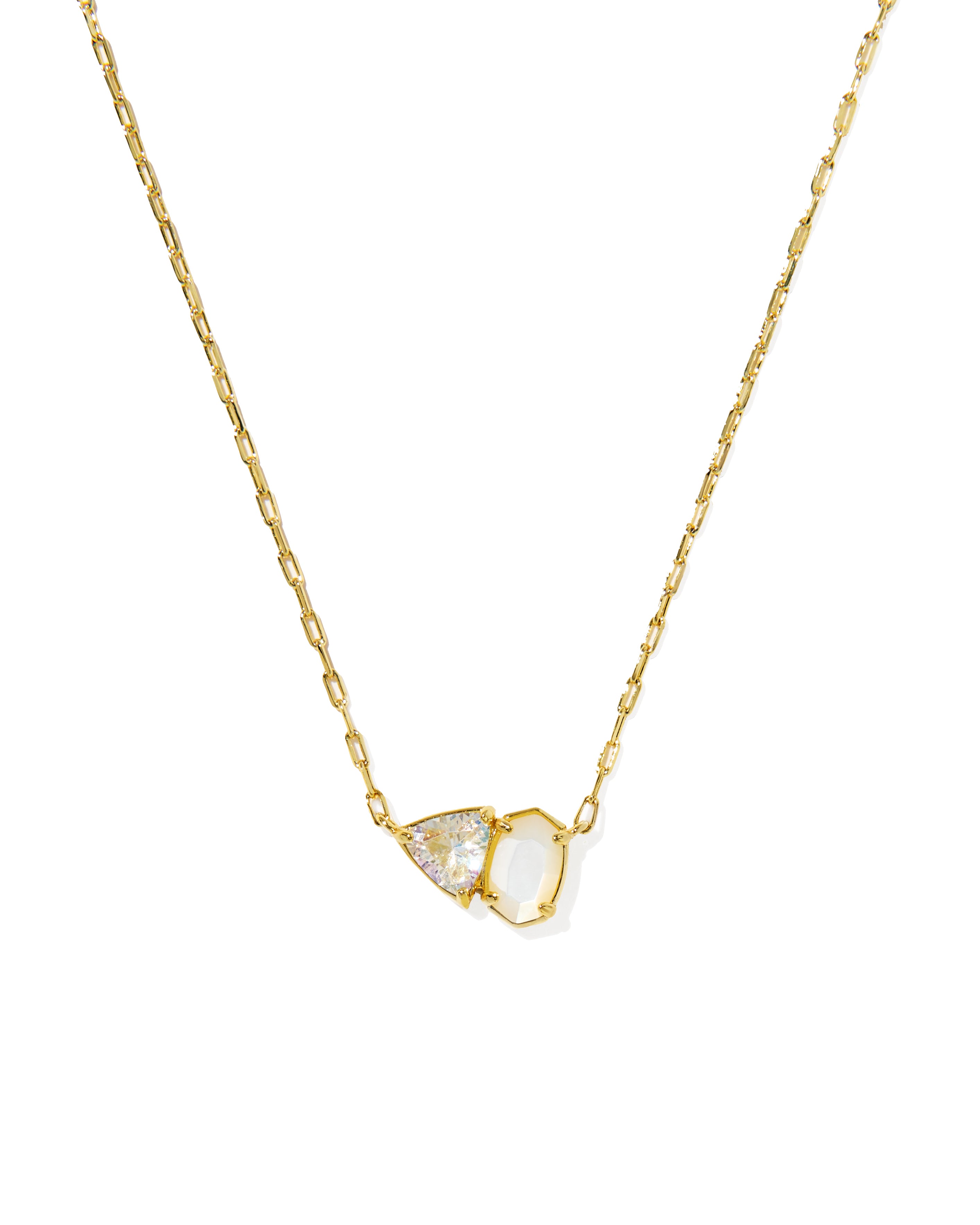 TATUM SHORT PENDANT NECKLACE GOLD NEUTRAL MIX