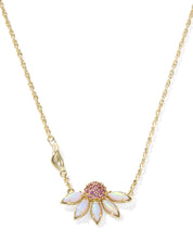ANYA FLOWER SHORT PENDANT NECKLACE GOLD LIGHT PINK MIX