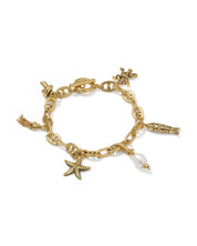 PARKER CHARM BRACELET VINTAGE GOLD FRESHWATER CULTURED PEARL