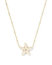 PARKER STARFISH SHORT PENDANT NECKLACE GOLD NATURAL MOTHER OF PEARL