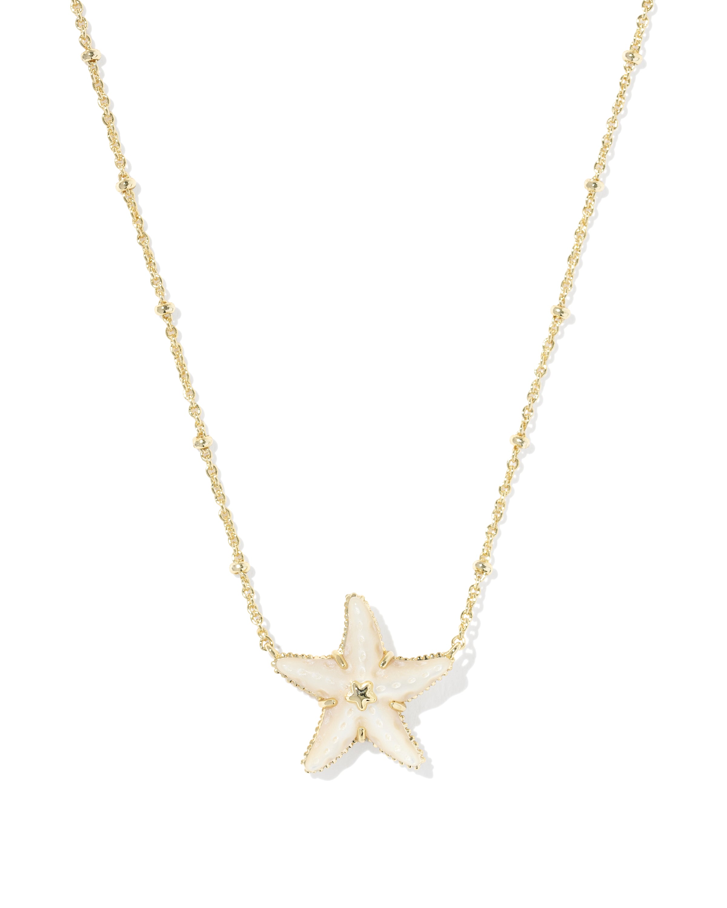 PARKER STARFISH SHORT PENDANT NECKLACE GOLD NATURAL MOTHER OF PEARL
