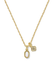 MINI ELISA DIRA NECKLACE GOLD BRIGHT WHITE LAB GROWN OPAL
