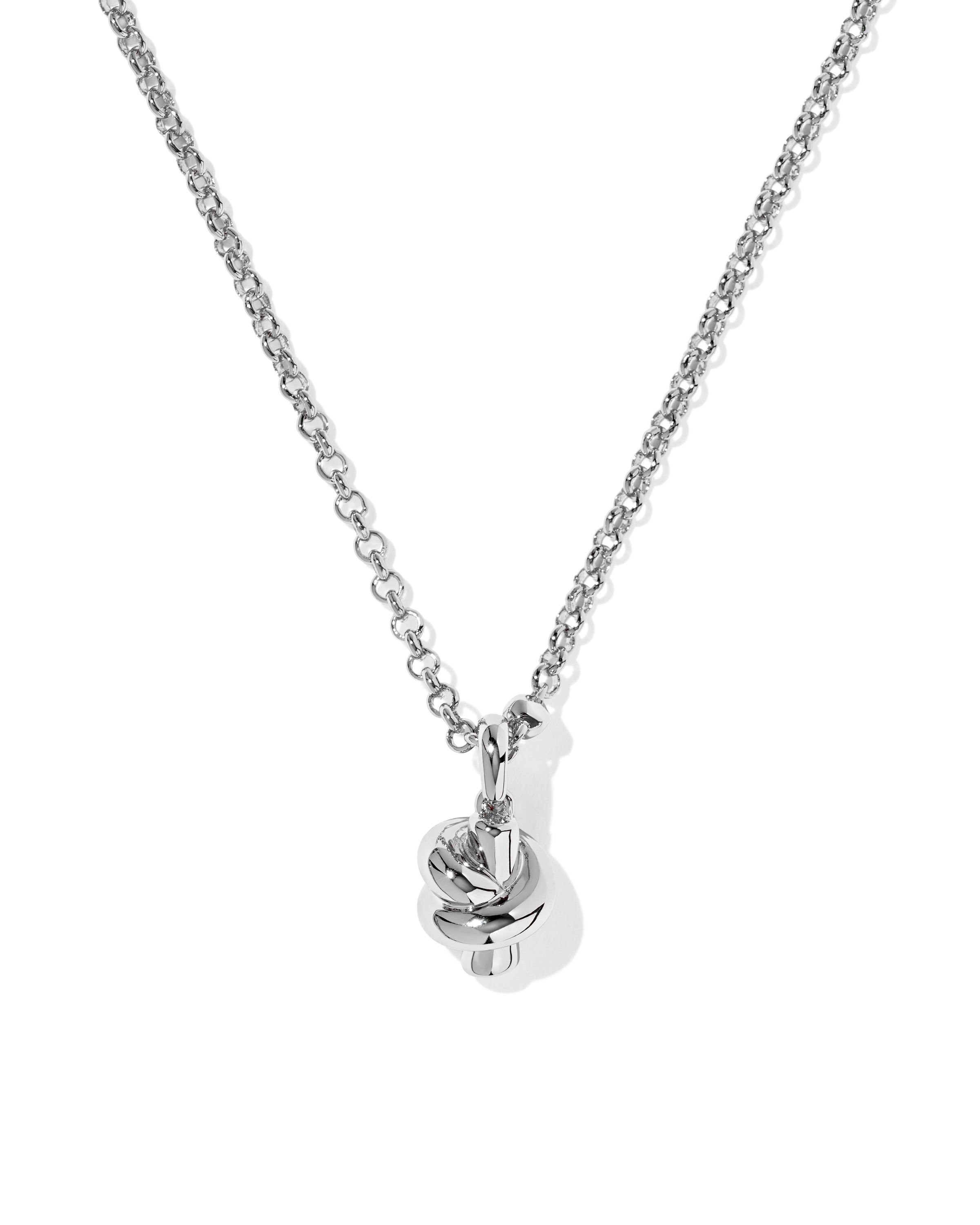 PARKER KNOT SHORT PENDANT NECKLACE SILVER