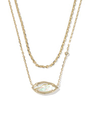 OPHELIA MULTI STRAND NECKLACE GOLD IRIDESCENT ABALONE