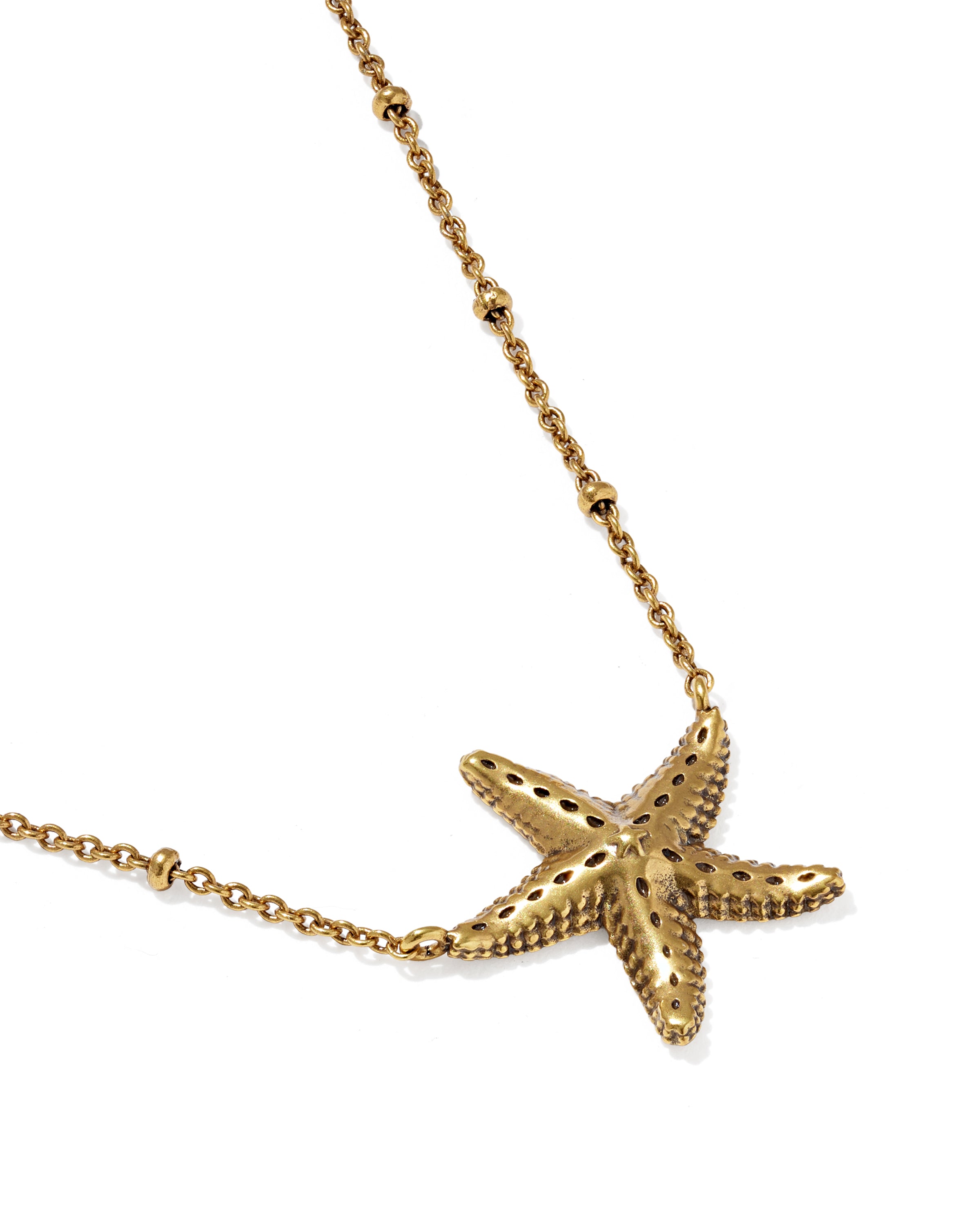 PARKER STARFISH METAL SHORT PENDANT NECKLACE VINTAGE GOLD