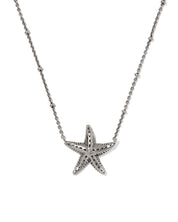 PARKER STARFISH METAL SHORT PENDANT NECKLACE VINTAGE SILVER