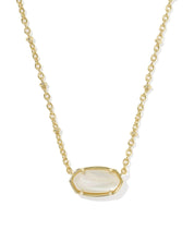 TIGER STRIPED ELISA SHORT PENDANT NECKLACE GOLD NATURAL MOTHER OF PEARL