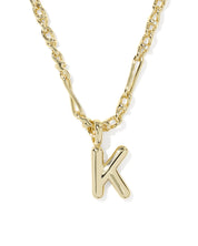 BUBBLE LETTER K SHORT PENDANT NECKLACE GOLD
