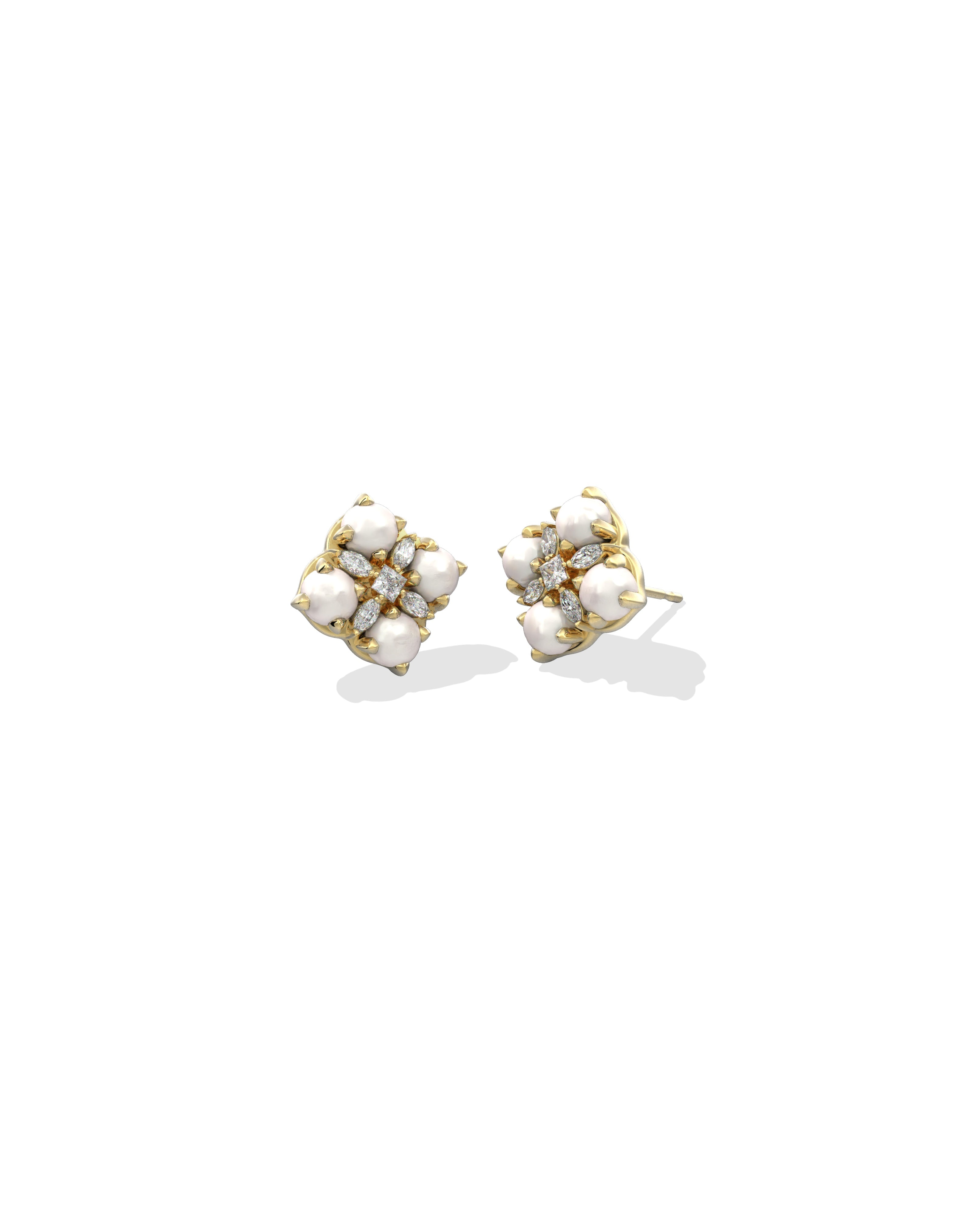 DIRA PEARL STUD EARRINGS GOLD FRESHWATER CULTURED PEARL