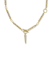 FATE LARIAT NECKLACE GOLD WHITE CZ