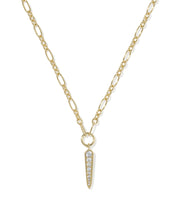 FATE SHORT PENDANT NECKLACE GOLD WHITE CZ