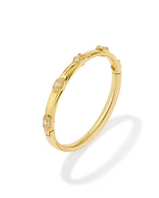 MINI ELISA LUXE BANGLE BRACELET GOLD WHITE CZ S/M