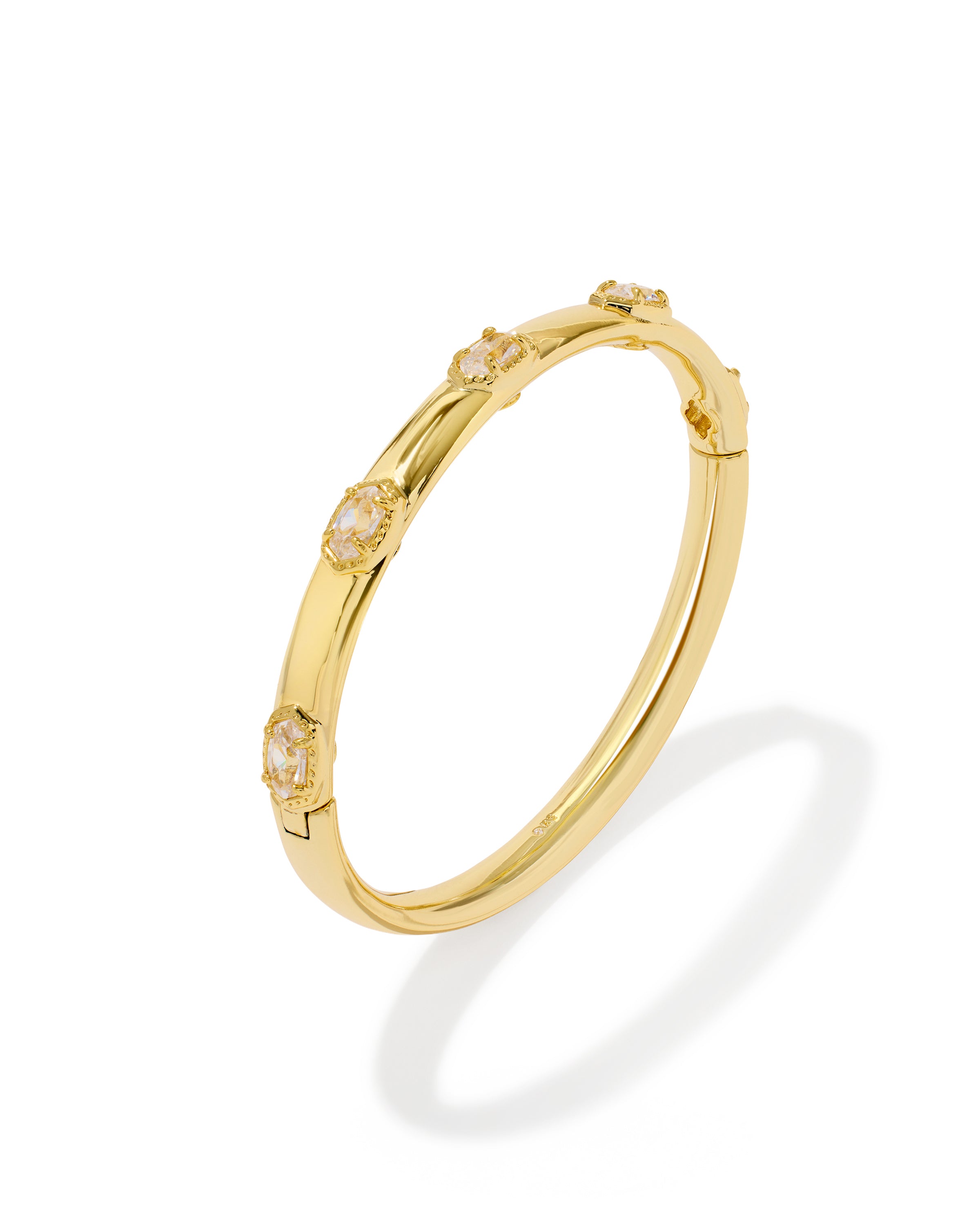 MINI ELISA LUXE BANGLE BRACELET GOLD WHITE CZ S/M