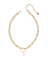 ASHTON MULTI STRAND NECKLACE GOLD FRESHWATER CULTURED PEARL