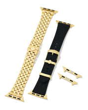 ALEX 5 LINK AND SILICONE WATCH BAND GIFT SET GOLD MIX + BLACK SILICONE