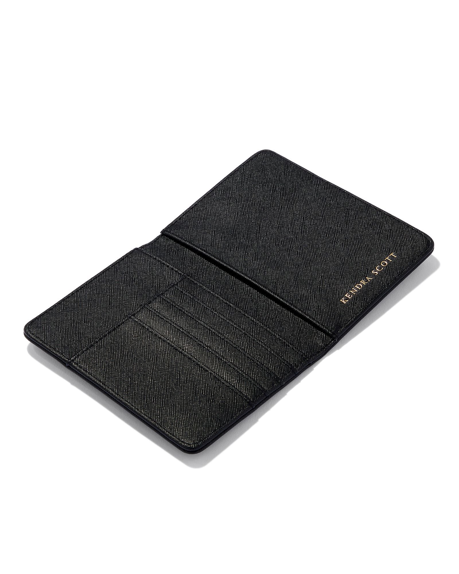 PASSPORT HOLDER GOLD BLACK