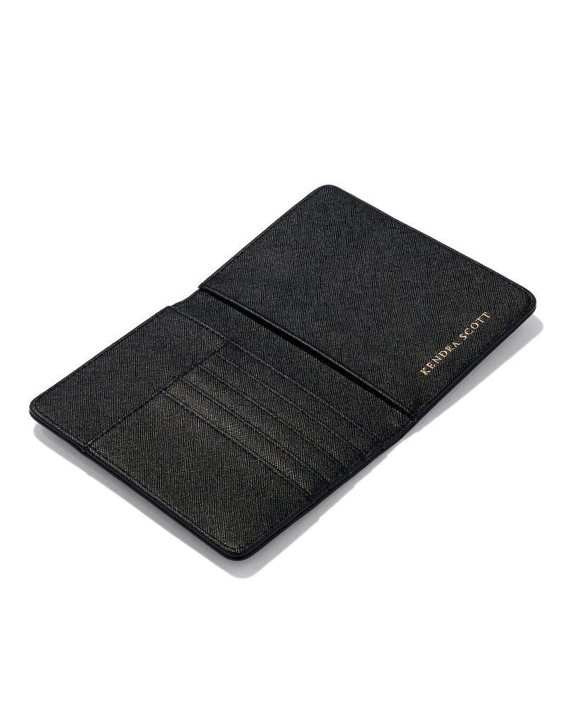 PASSPORT HOLDER GOLD BLACK