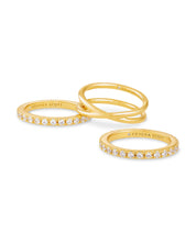 LIVY RING SET OF 3 GOLD METAL