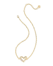 EMERY HEART SHORT PENDANT NECKLACE GOLD WHITE CZ