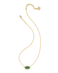 ELISA PENDANT NECKLACE GOLD BRONZE VEINED GREEN MALACHITE