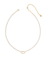 ELISA TENNIS NECKLACE GOLD IVORY MOTHER OF PEARL
