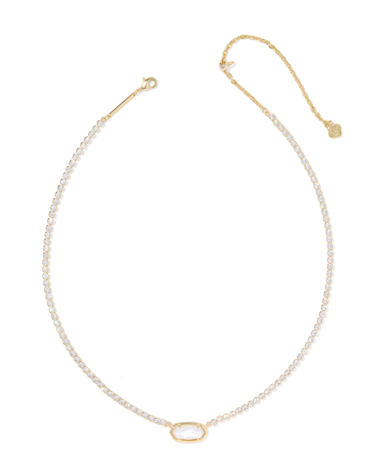 ELISA TENNIS NECKLACE GOLD IVORY MOTHER OF PEARL