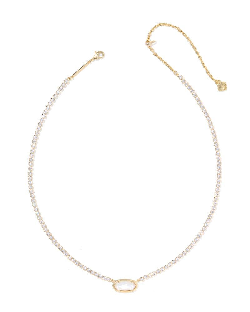 ELISA TENNIS NECKLACE GOLD IVORY MOTHER OF PEARL