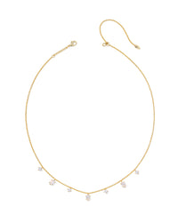 CAILIN DELICATE STRAND NECKLACE GOLD WHITE CZ
