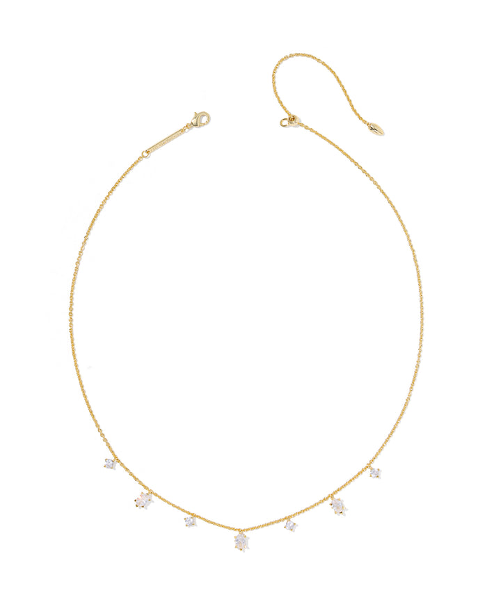 CAILIN DELICATE STRAND NECKLACE GOLD WHITE CZ