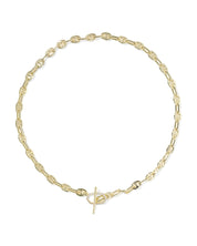 ELISA TOGGLE LINK AND CHAIN NECKLACE GOLD WHITE CZ