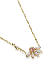 ANYA FLOWER SHORT PENDANT NECKLACE GOLD LIGHT PINK MIX